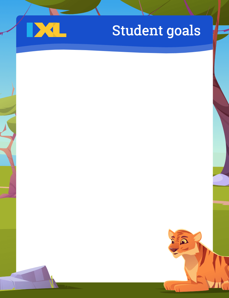 Student Goals Poster With Tiger Theme